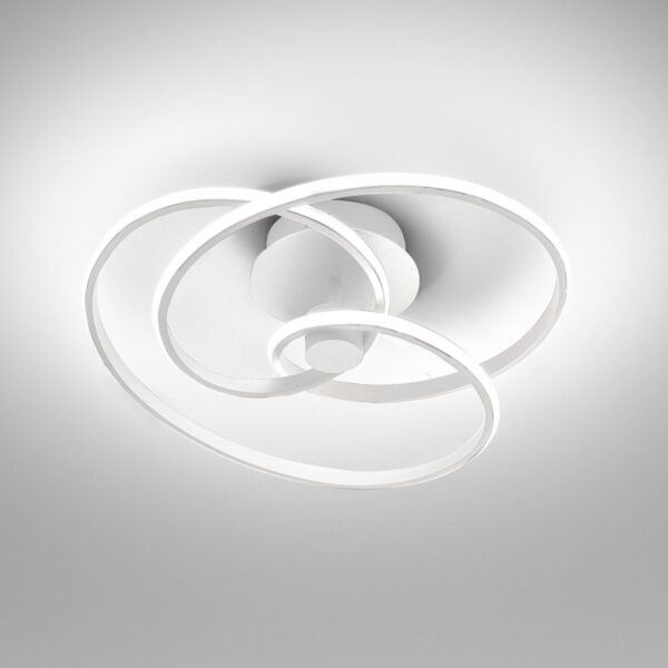 Plafonnier Diva base en aluminium avec diffuseur en silicone blanc opale au design contemporain par Gea Luce