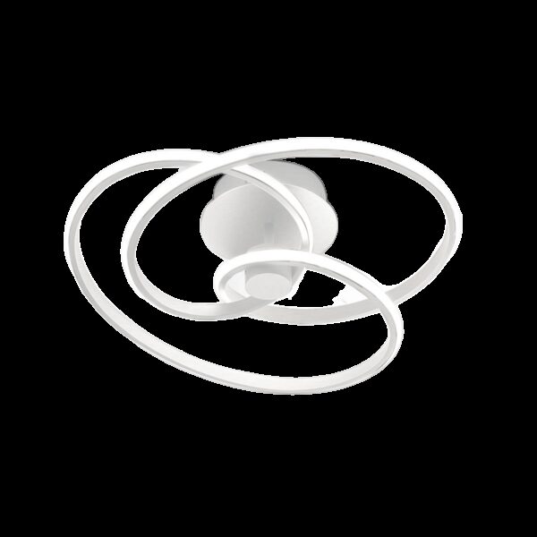 Plafonnier Diva base en aluminium avec diffuseur en silicone blanc opale au design contemporain par Gea Luce