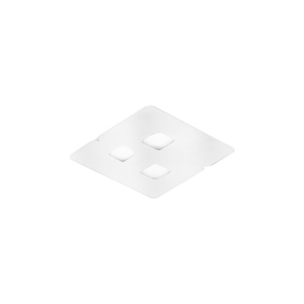 Plafonnier Giselle cadre en métal carré avec diffuseur en aluminium au design contemporain par Gea Luce