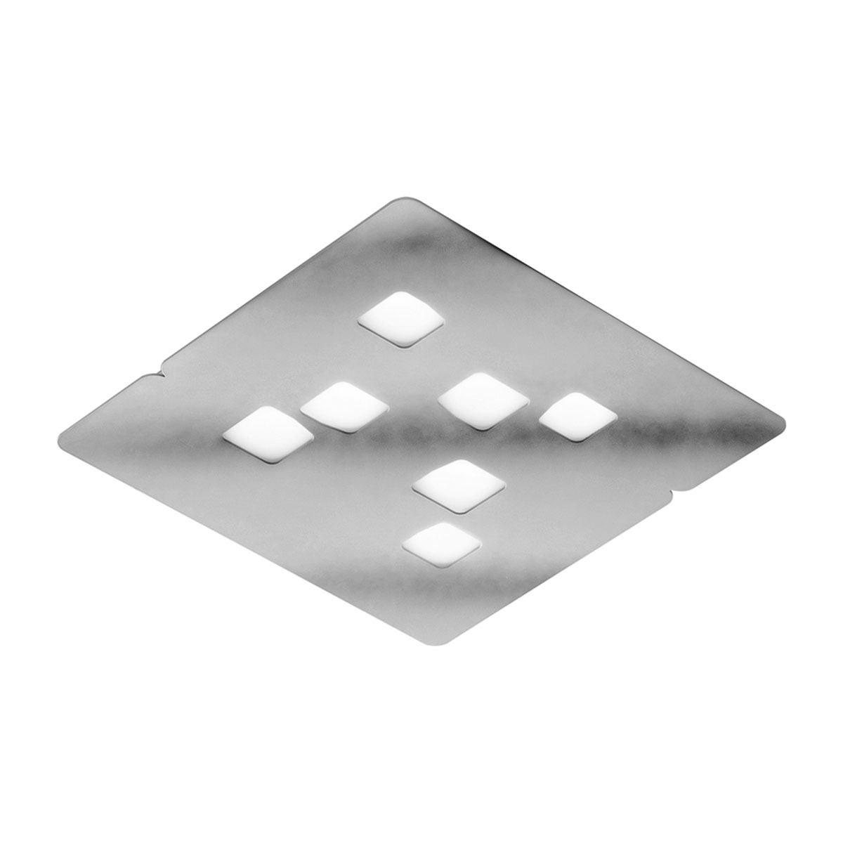 Plafonnier Giselle cadre en métal carré avec diffuseur en aluminium au design contemporain par Gea Luce Plafonnier Giselle cadre en métal carré avec diffuseur en aluminium au design contemporain par Gea Luce
