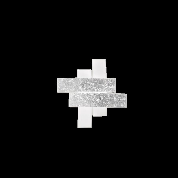 Plafonnier/Applique Lara cadre en métal avec diffuseur en verre blanc avec détails au design contemporain par Gea Luce