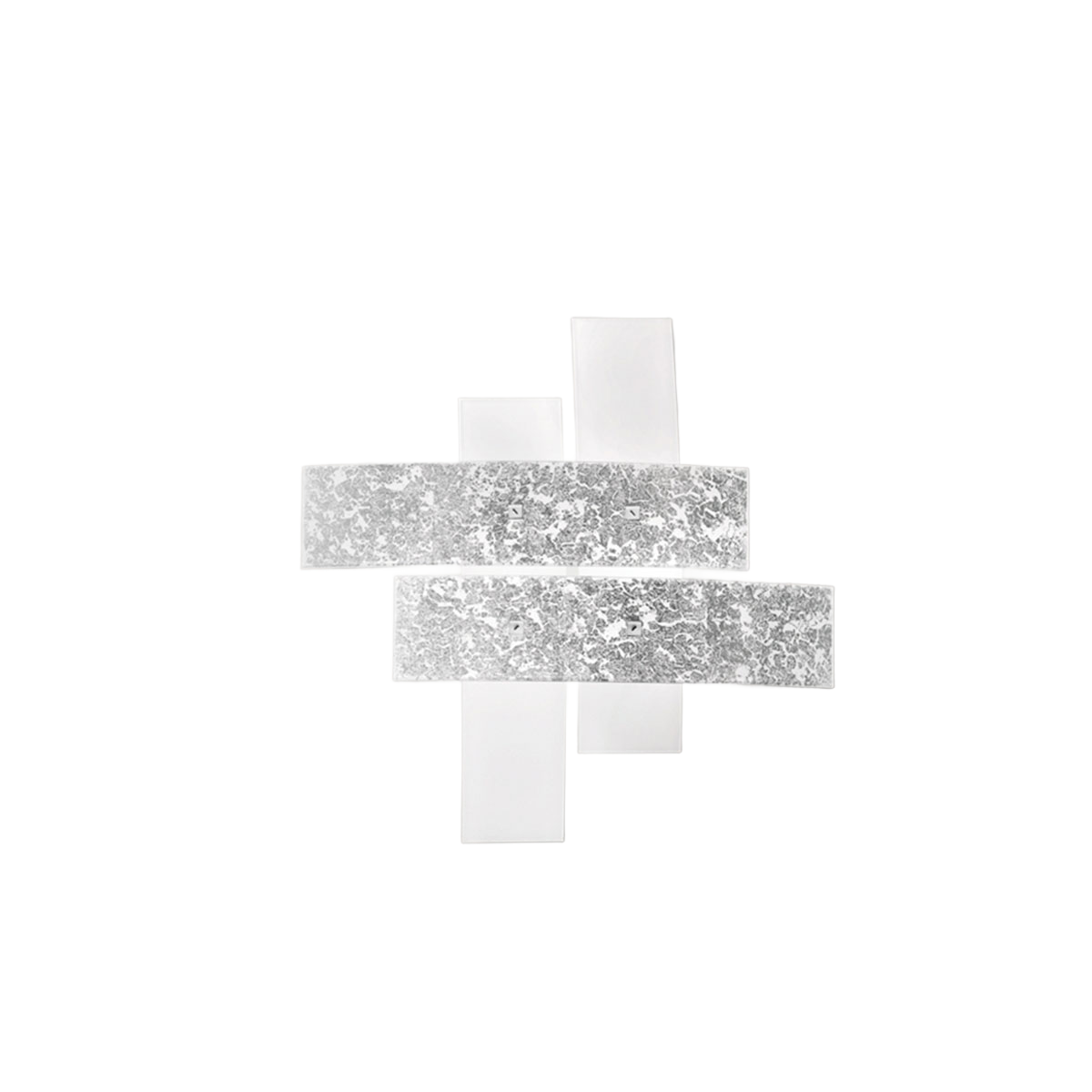 Plafonnier/Applique Lara cadre en métal avec diffuseur en verre blanc avec détails au design contemporain par Gea Luce Plafonnier/Applique Lara cadre en métal avec diffuseur en verre blanc avec détails au design contemporain par Gea Luce