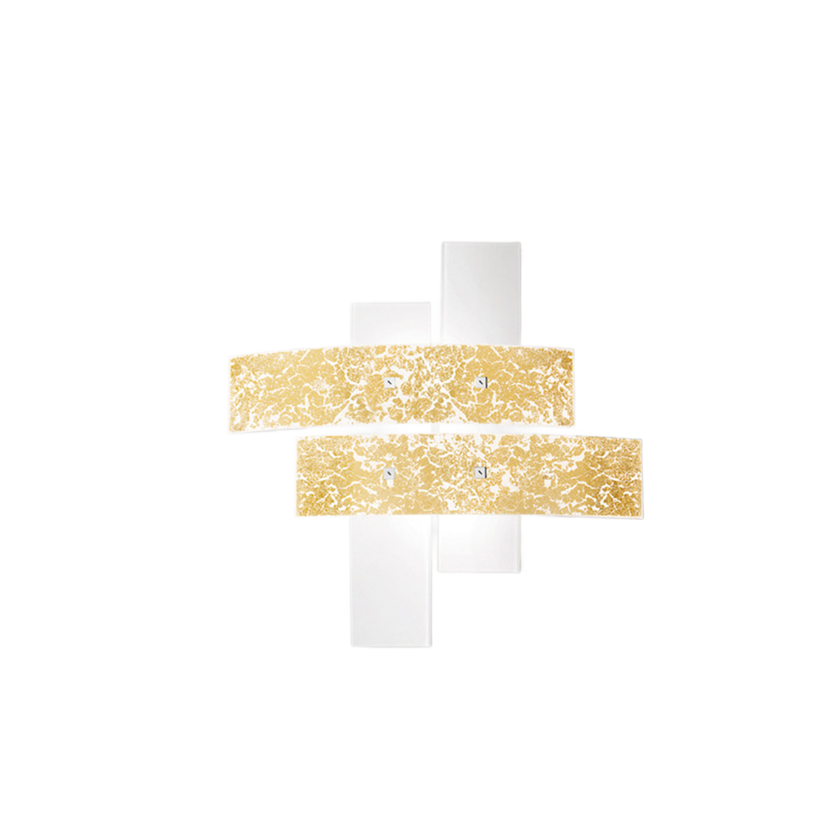 Plafonnier/Applique Lara cadre en métal avec diffuseur en verre blanc avec détails au design contemporain par Gea Luce Plafonnier/Applique Lara cadre en métal avec diffuseur en verre blanc avec détails au design contemporain par Gea Luce