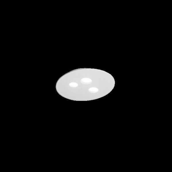 Plafonnier Lune cadre en métal rond avec diffuseur en alumimnium au design contemporain par Gea Luce