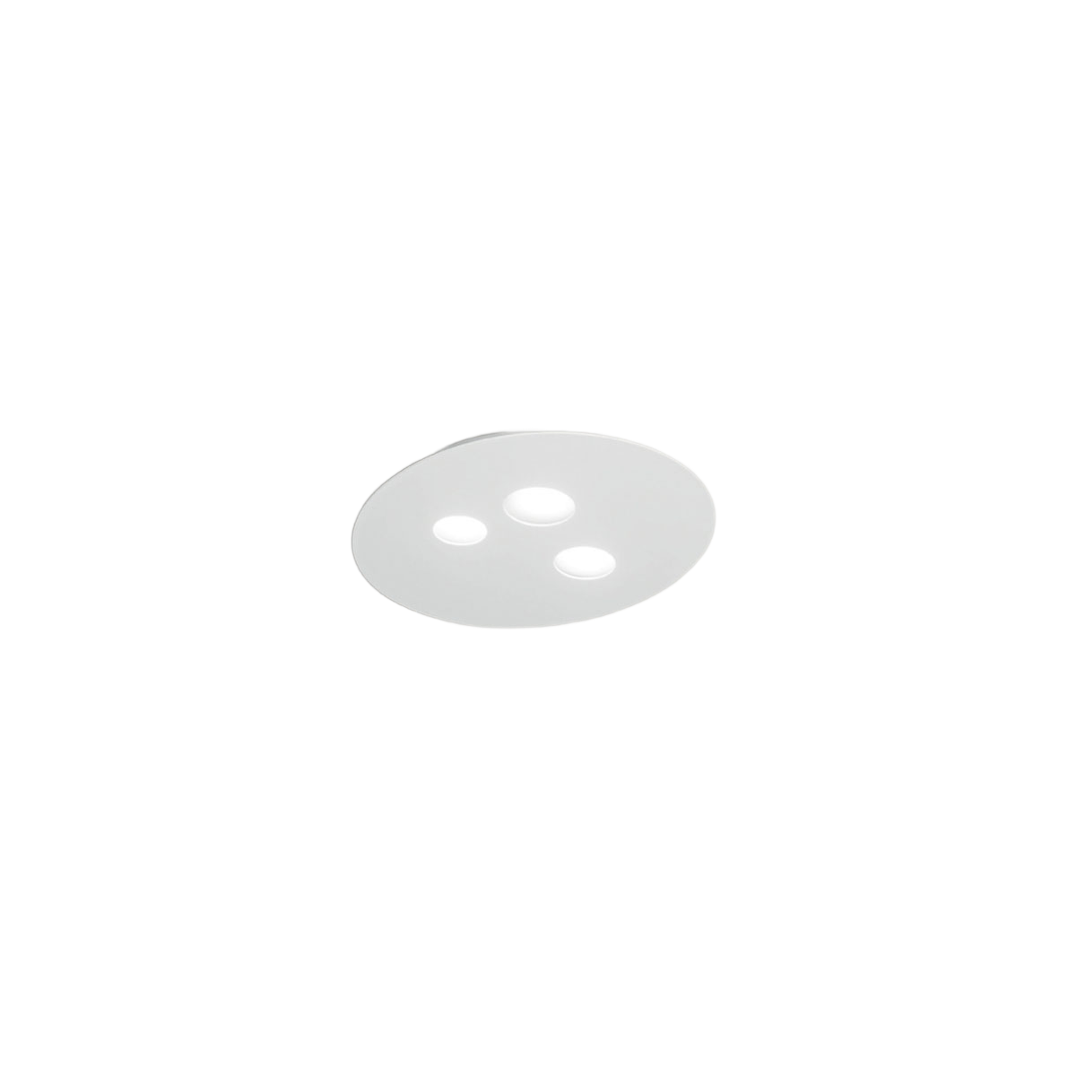 Plafonnier Lune cadre en métal rond avec diffuseur en alumimnium au design contemporain par Gea Luce