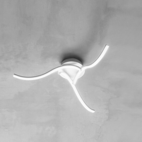 Plafonnier/Applique Tessa cadre en aluminium avec diffuseur en silicone blanc au design contemporain par Gea Luce