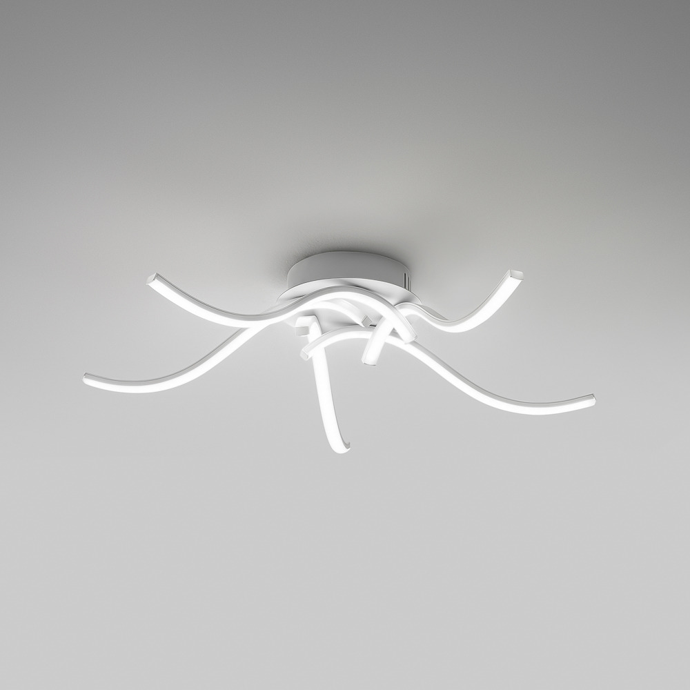 Plafonnier/Applique Tessa cadre en aluminium avec diffuseur en silicone blanc au design contemporain par Gea Luce