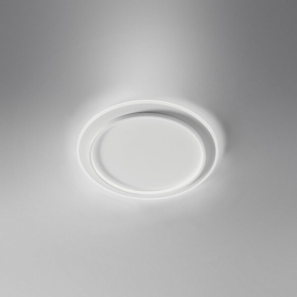 Plafonnier/Applique Dharma cadre en aluminium avec diffuseur en méthacrylate blanc au design contemporain par Gea Luce
