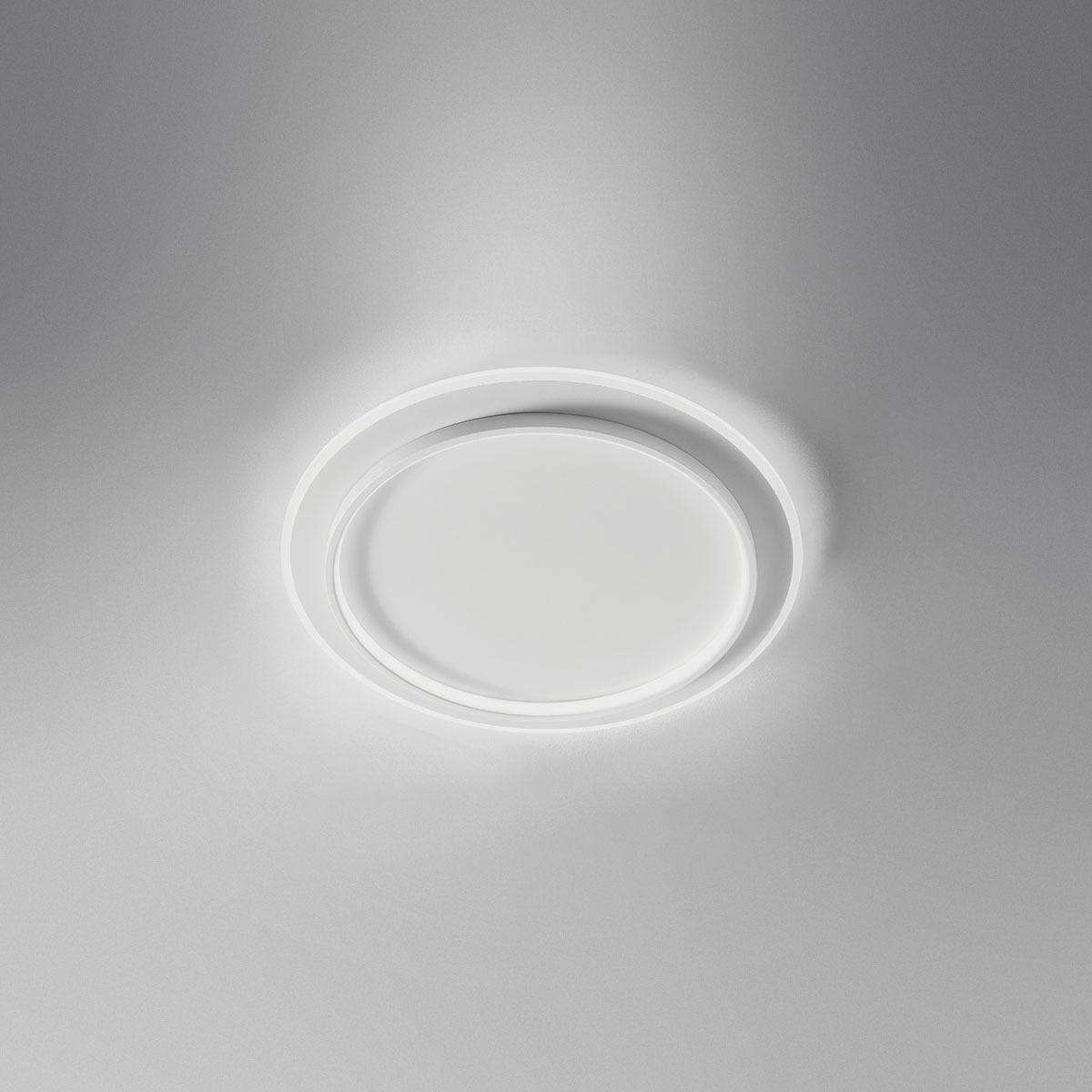 Plafonnier/Applique Dharma cadre en aluminium avec diffuseur en méthacrylate blanc au design contemporain par Gea Luce