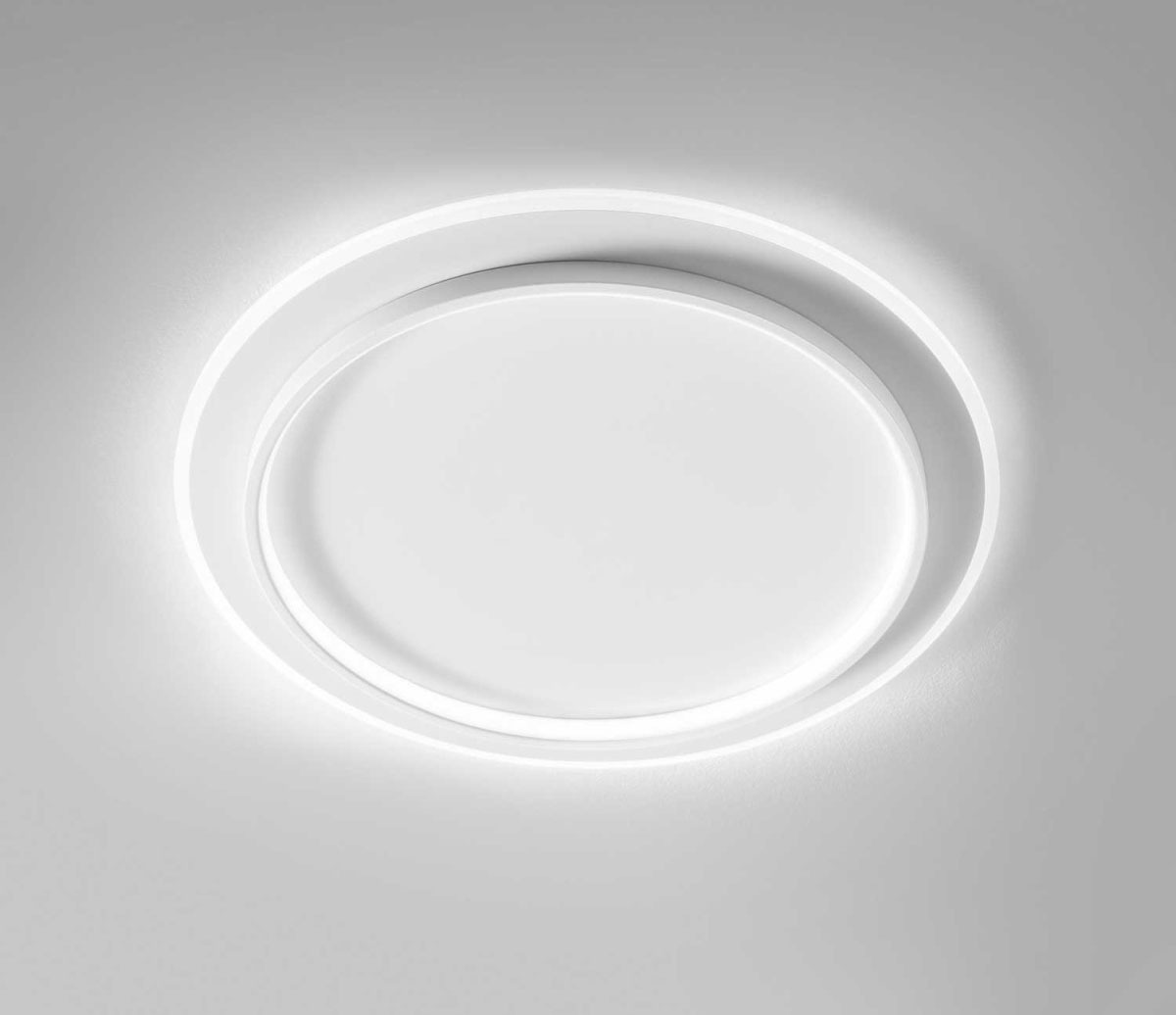 Plafonnier/Applique Dharma cadre en aluminium avec diffuseur en méthacrylate blanc au design contemporain par Gea Luce Plafonnier/Applique Dharma cadre en aluminium avec diffuseur en méthacrylate blanc au design contemporain par Gea Luce