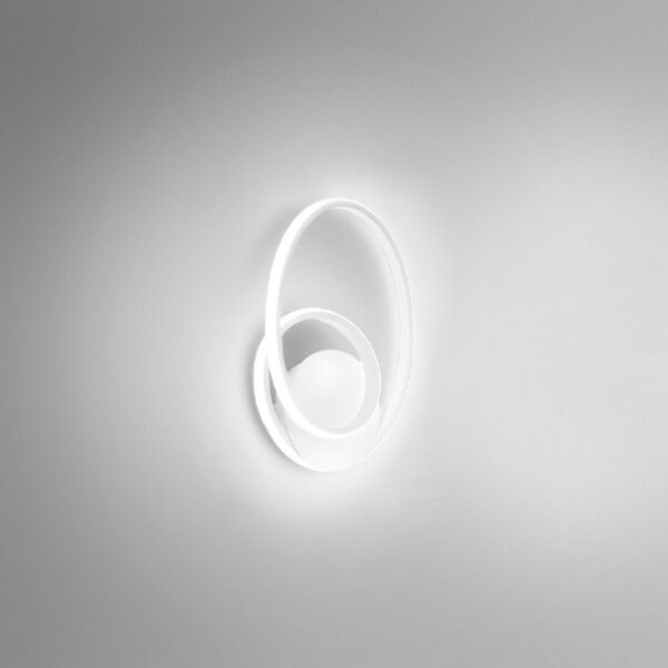 Applique murale Diva cadre en aluminium avec diffuseur en silicone blanc au design contemporain par Gea Luce