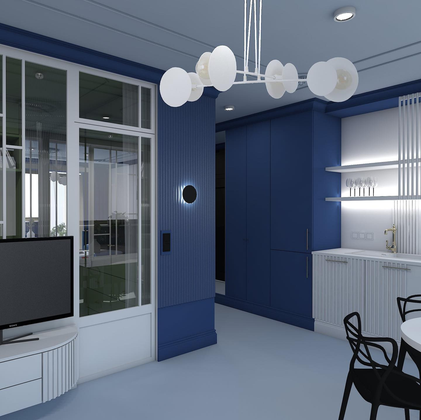Suspension Idea base en métal et détail doré avec abat-jour en disque au design contemporain par Emibig Suspension Idea base en métal et détail doré avec abat-jour en disque au design contemporain par Emibig