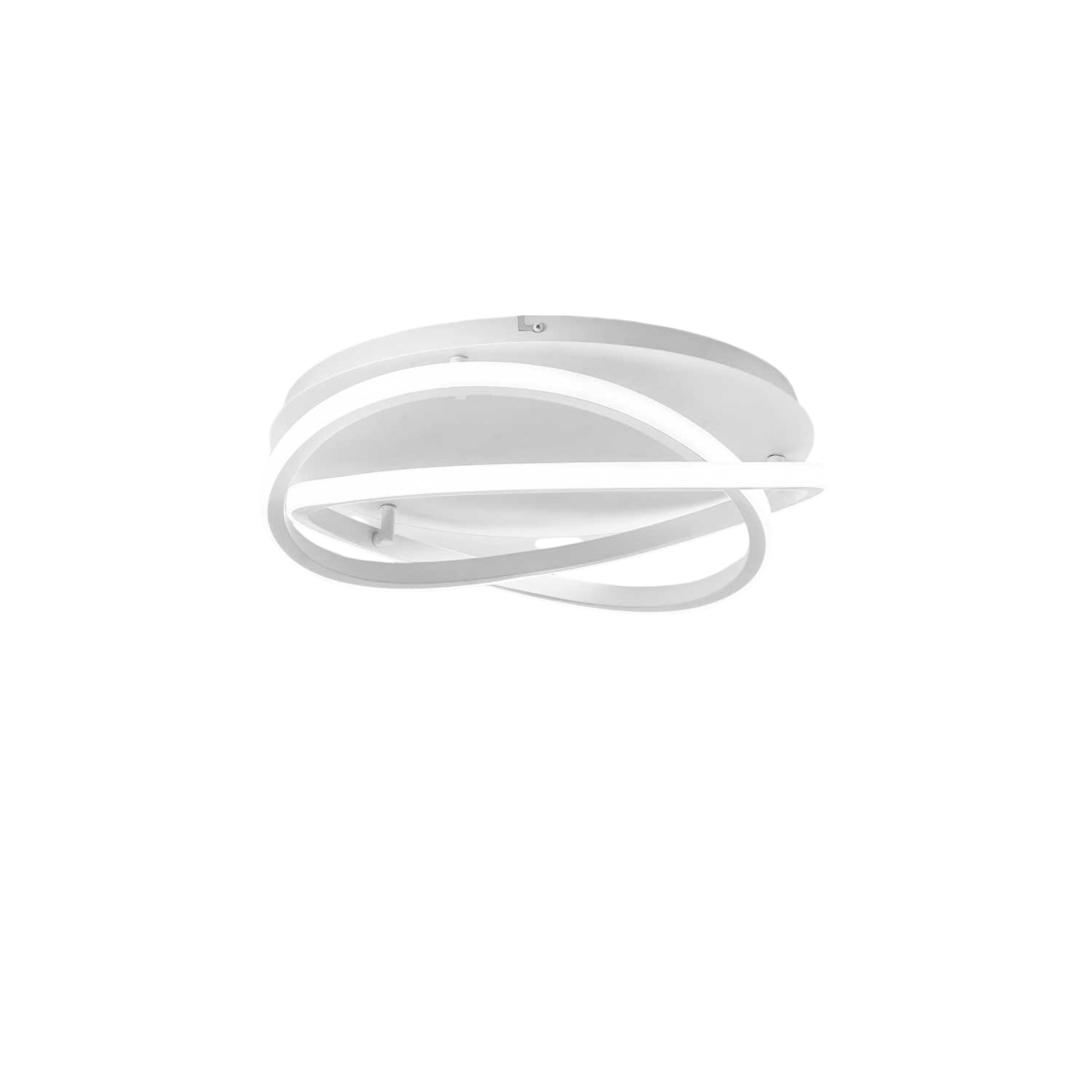 Plafonnier Atia en aluminium avec diffuseur en anneau enroulés ilicone blanc au design contemporain par Gea Luce