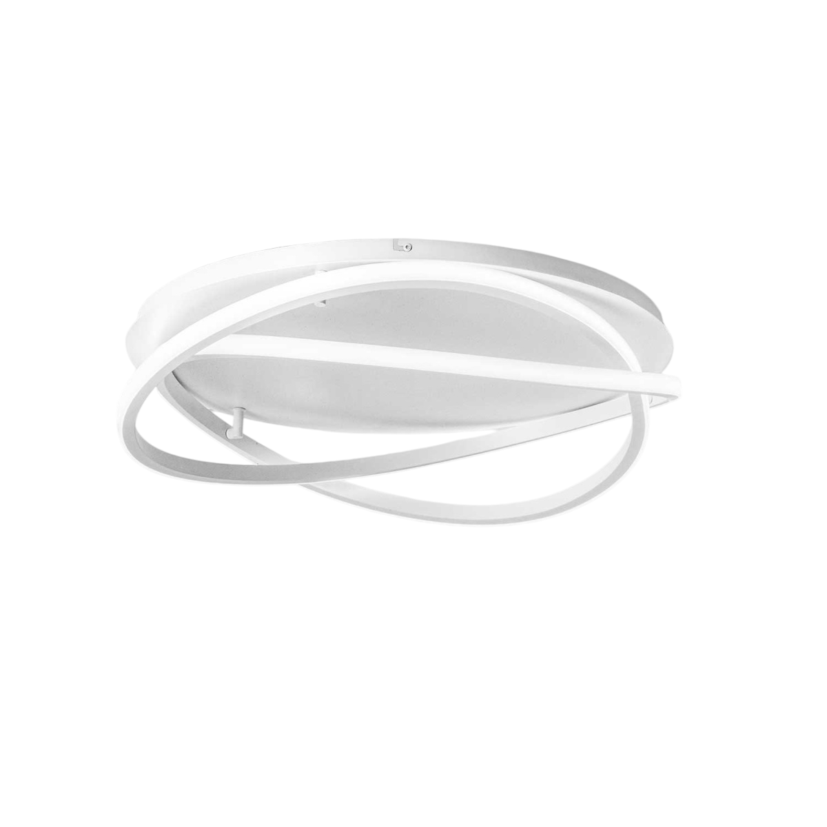 Plafonnier Atia en aluminium avec diffuseur en anneau enroulés ilicone blanc au design contemporain par Gea Luce Plafonnier Atia en aluminium avec diffuseur en anneau enroulés ilicone blanc au design contemporain par Gea Luce