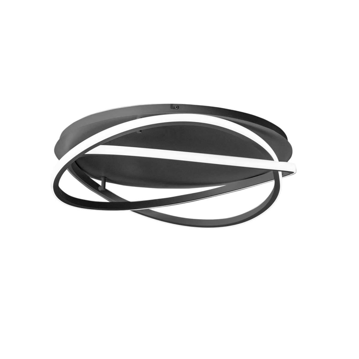 Plafonnier Atia en aluminium avec diffuseur en anneau enroulés ilicone blanc au design contemporain par Gea Luce Plafonnier Atia en aluminium avec diffuseur en anneau enroulés ilicone blanc au design contemporain par Gea Luce