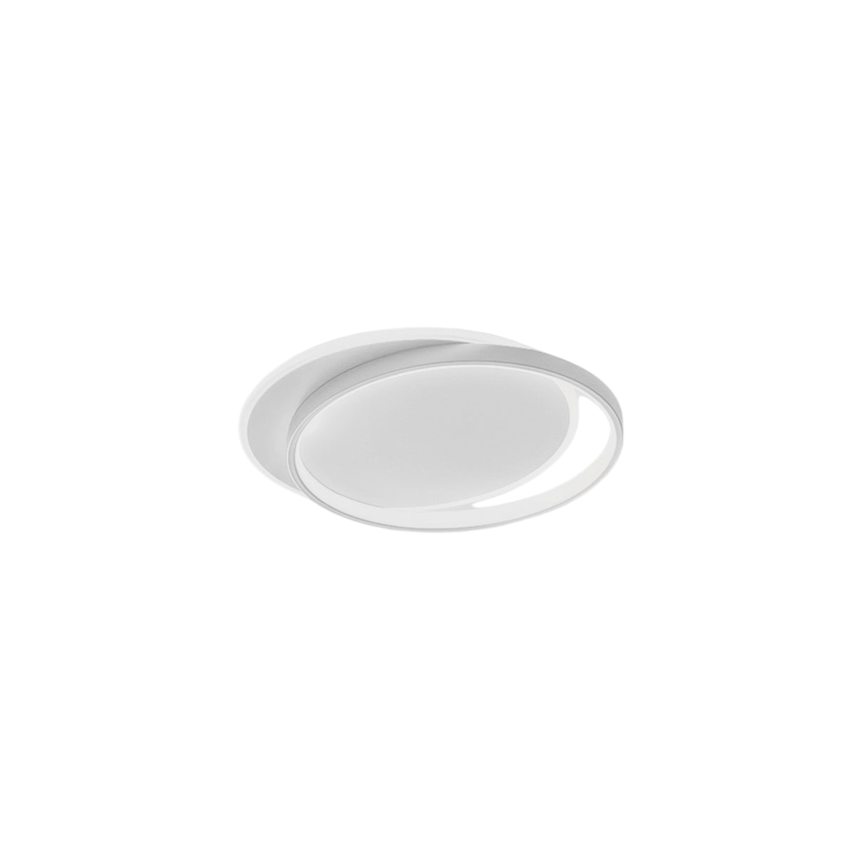 Plafonnier Christine cadre en aluminium en cercle superposé avec diffuseur en méthacrylate au design contemporain par Gea Luce