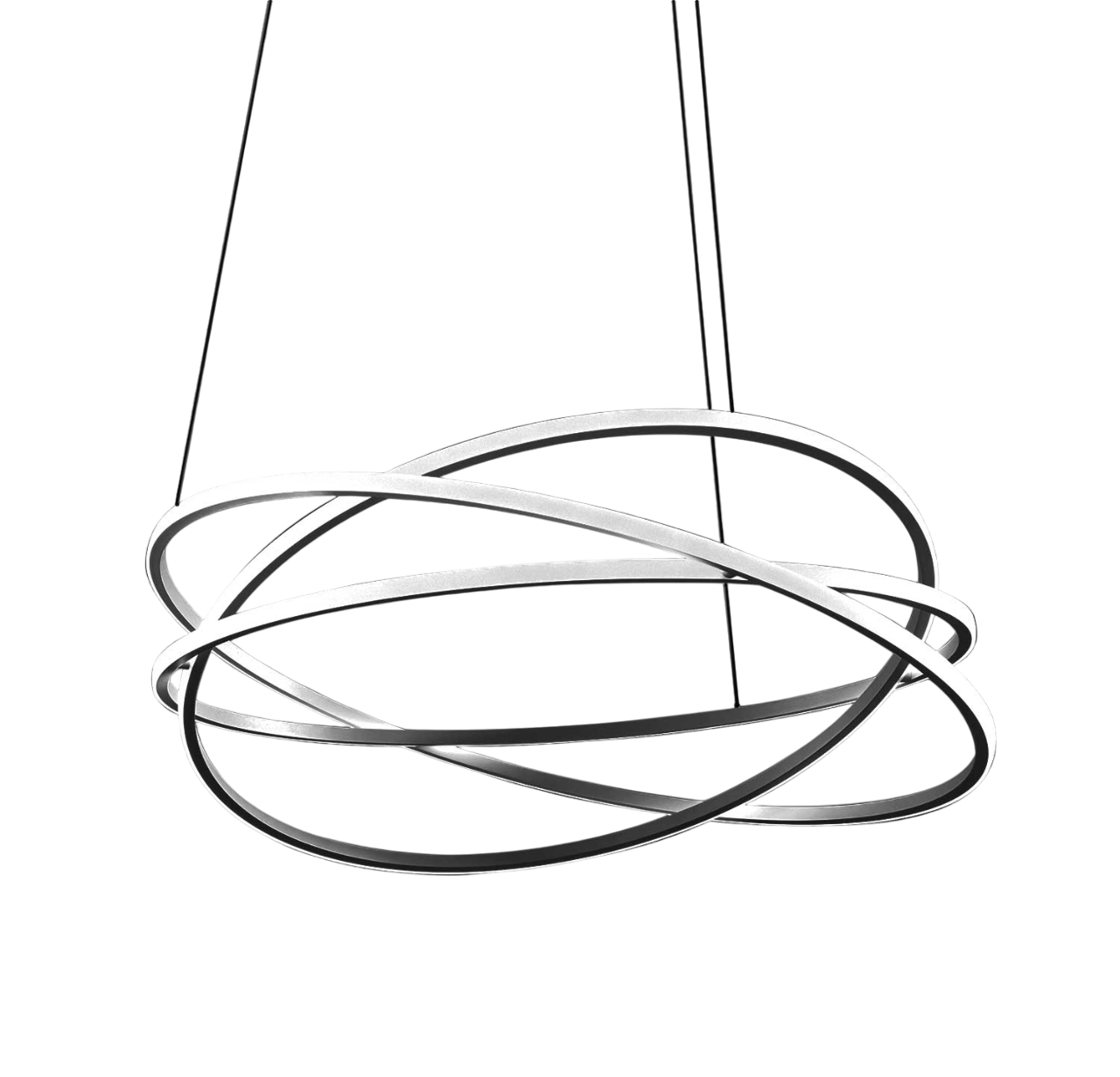 Suspension Atia base en aluminium avec diffuseur en verre blanc opale au design contemporain par Gea Luce Suspension Atia base en aluminium avec diffuseur en verre blanc opale au design contemporain par Gea Luce