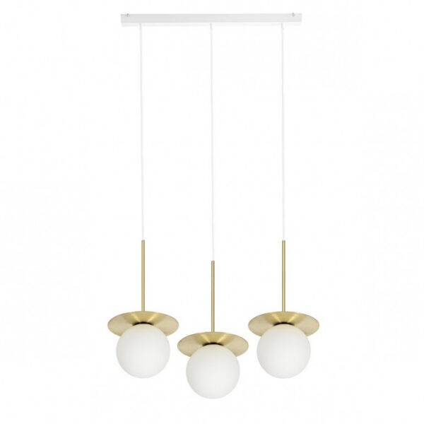 Plafonnier/Suspension Borra base en métal linéaire avec diffuseur en verre opale au design contemporain par Ummo lighting