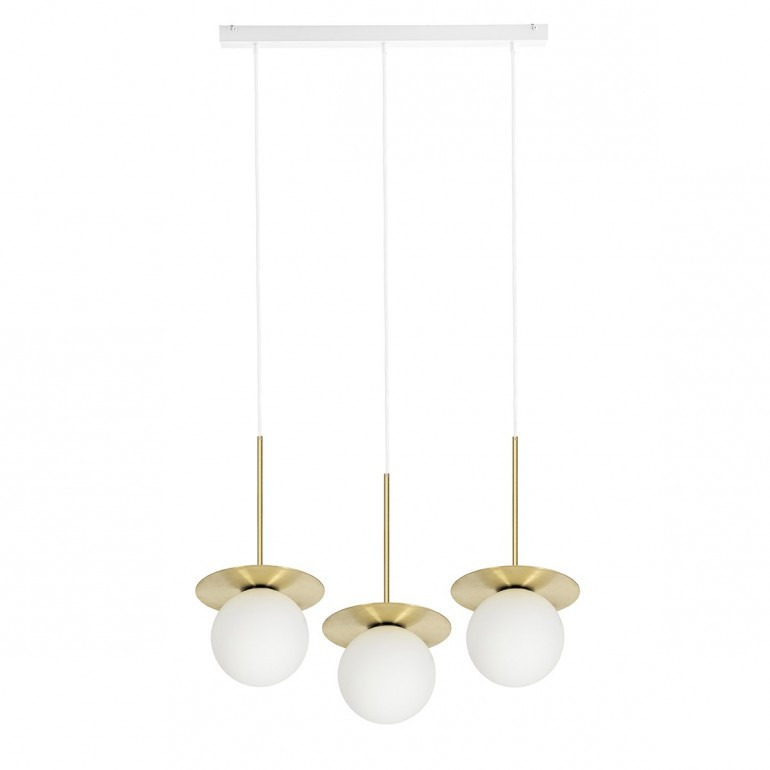 Plafonnier/Suspension Borra base en métal linéaire avec diffuseur en verre opale au design contemporain par Ummo lighting
