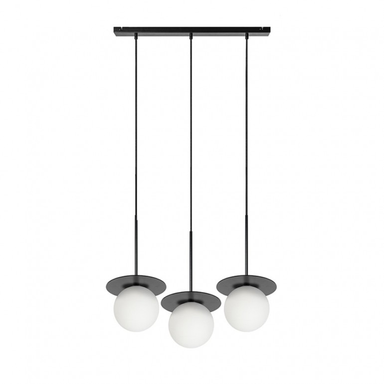 Plafonnier/Suspension Borra base en métal linéaire avec diffuseur en verre opale au design contemporain par Ummo lighting