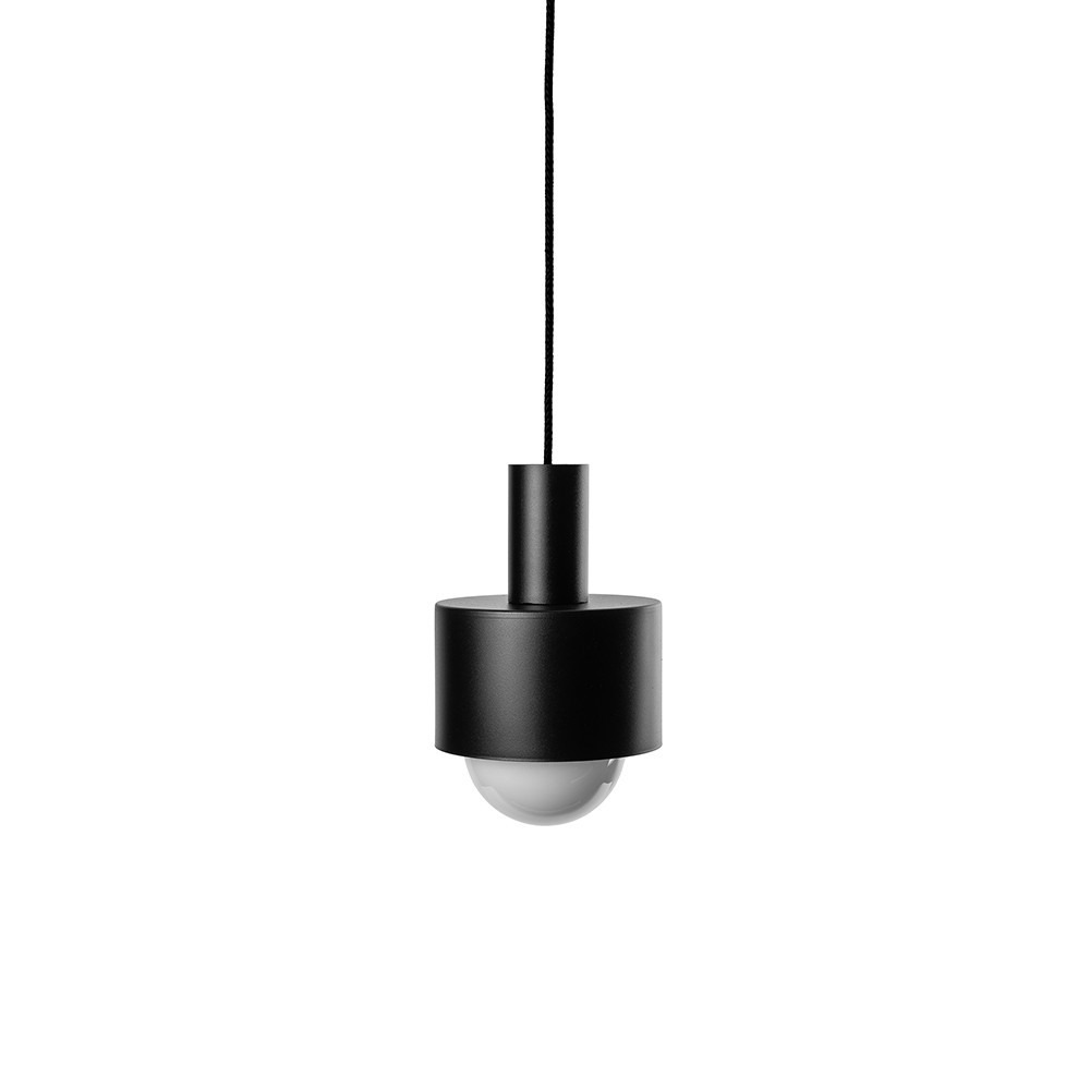 Suspension Enkel base en métal rond avec diffuseur en verre blanc au design contemporain par Ummo lighting