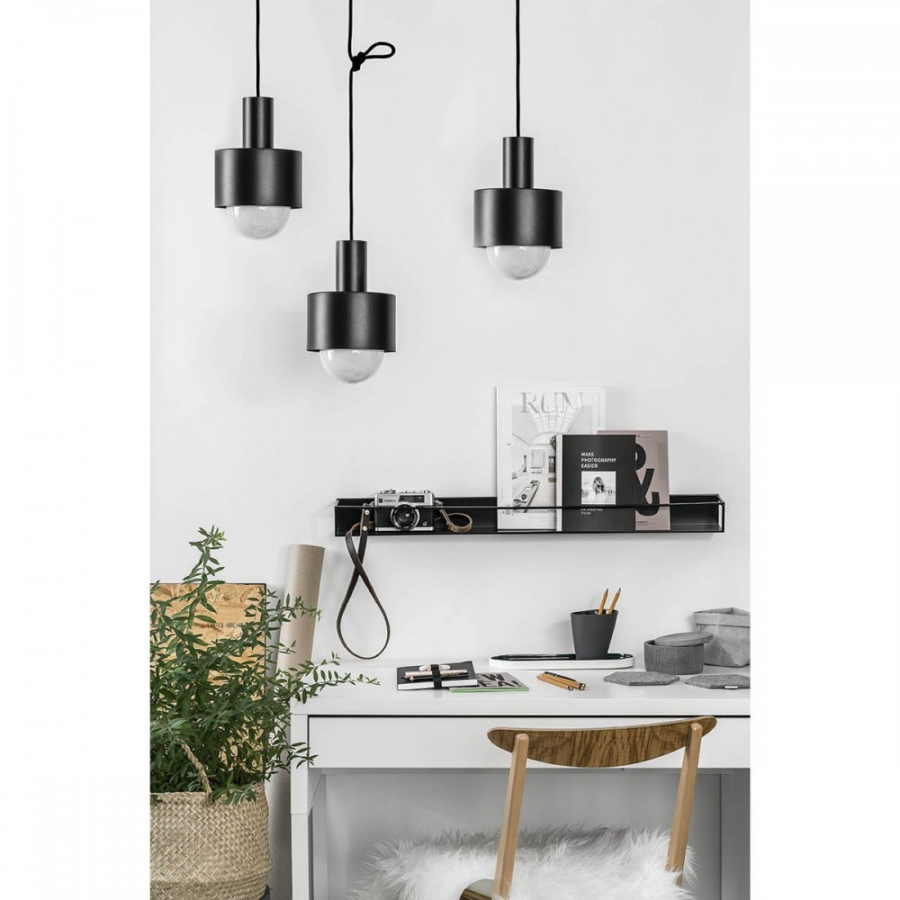 Suspension Enkel base en métal rond avec diffuseur en verre blanc au design contemporain par Ummo lighting Suspension Enkel base en métal rond avec diffuseur en verre blanc au design contemporain par Ummo lighting