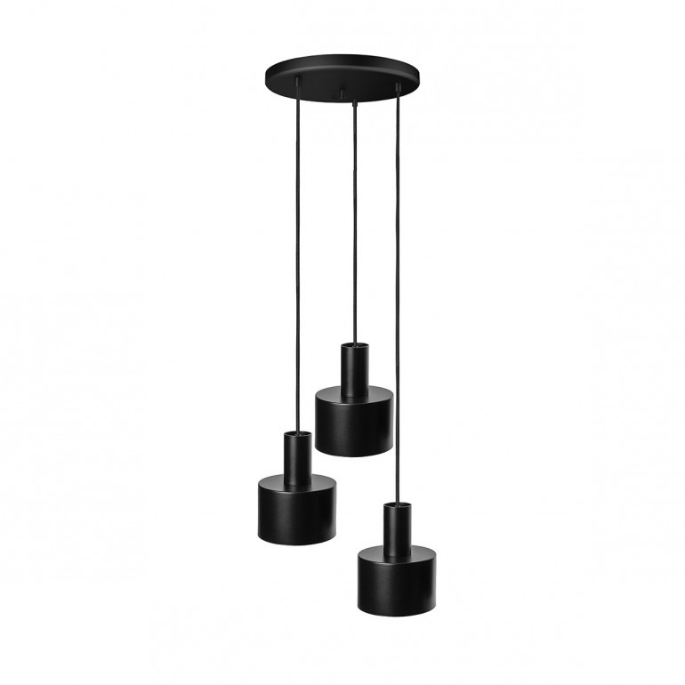 Suspension/Plafonnier Enkel base en métal ronde avec diffuseur en verre blanc au design contemporain par Ummo lighting