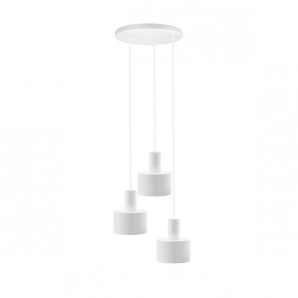 Suspension/Plafonnier Enkel base en métal ronde avec diffuseur en verre blanc au design contemporain par Ummo lighting