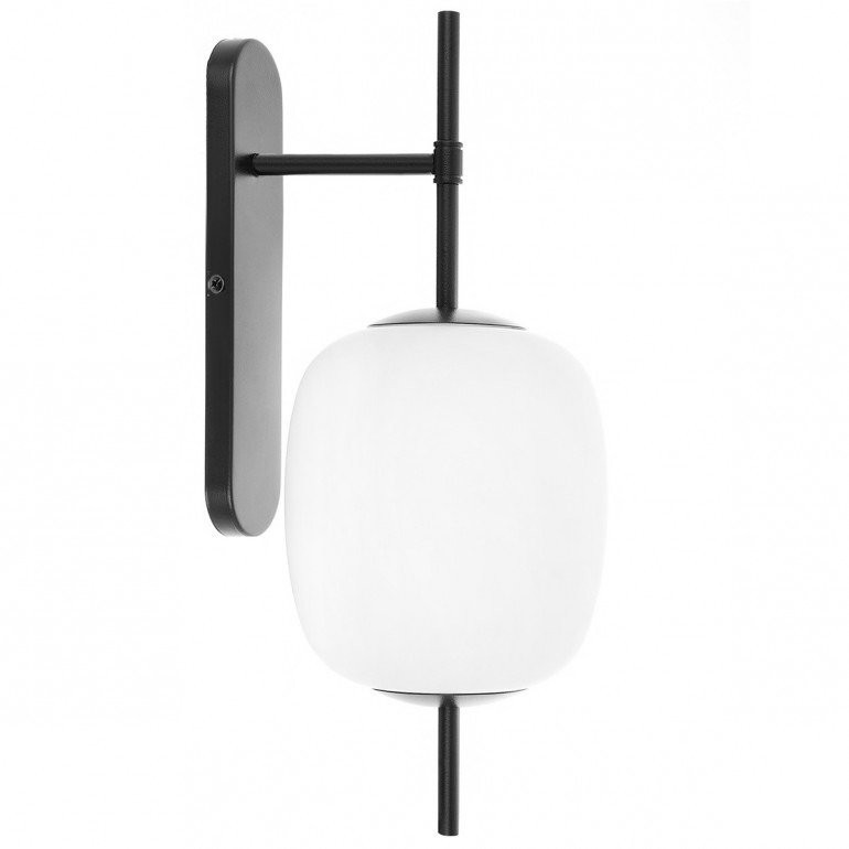 Applique murale Epli base en métal avec abat-jour en verre blanc au design contemporain par Ummo lighting Applique murale Epli base en métal avec abat-jour en verre blanc au design contemporain par Ummo lighting