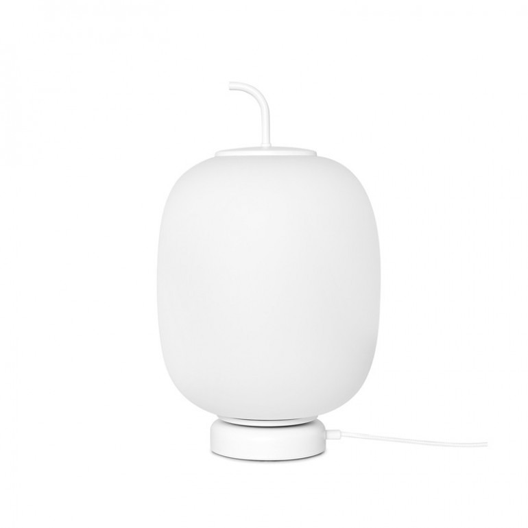 Lampe à poser Epli base en métal avec abat-jour en verre blanc au design contemporain par Ummo lighting Lampe à poser Epli base en métal avec abat-jour en verre blanc au design contemporain par Ummo lighting
