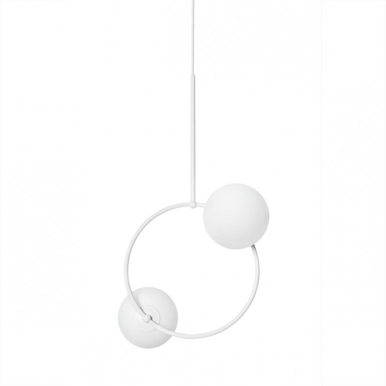Suspension Fuppu base en métal et abat-jour circulaire avec deux diffuseurs au design contemporain par Ummo lighting Suspension Fuppu base en métal et abat-jour circulaire avec deux diffuseurs au design contemporain par Ummo lighting