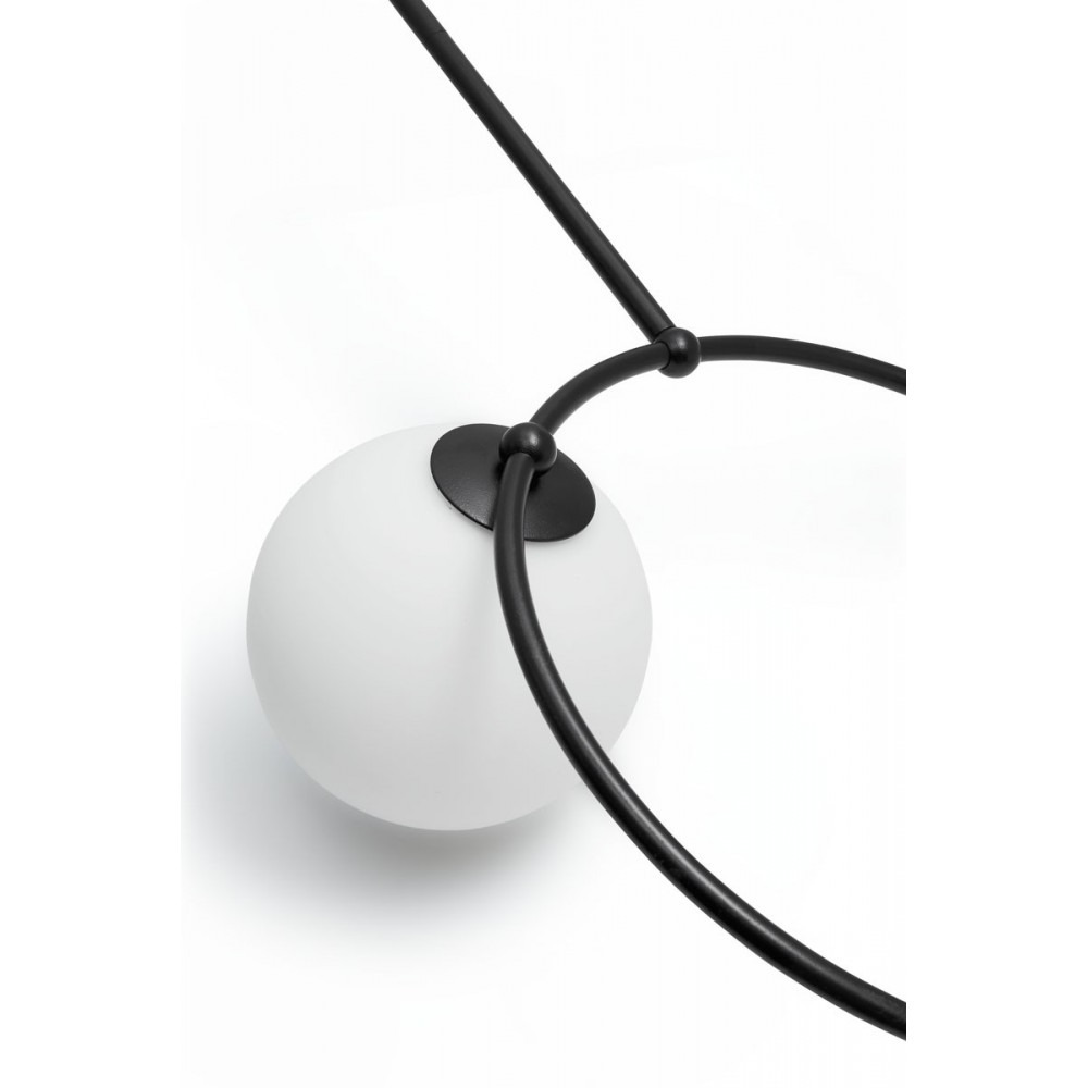 Suspension Fuppu base en métal et abat-jour circulaire avec deux diffuseurs au design contemporain par Ummo lighting