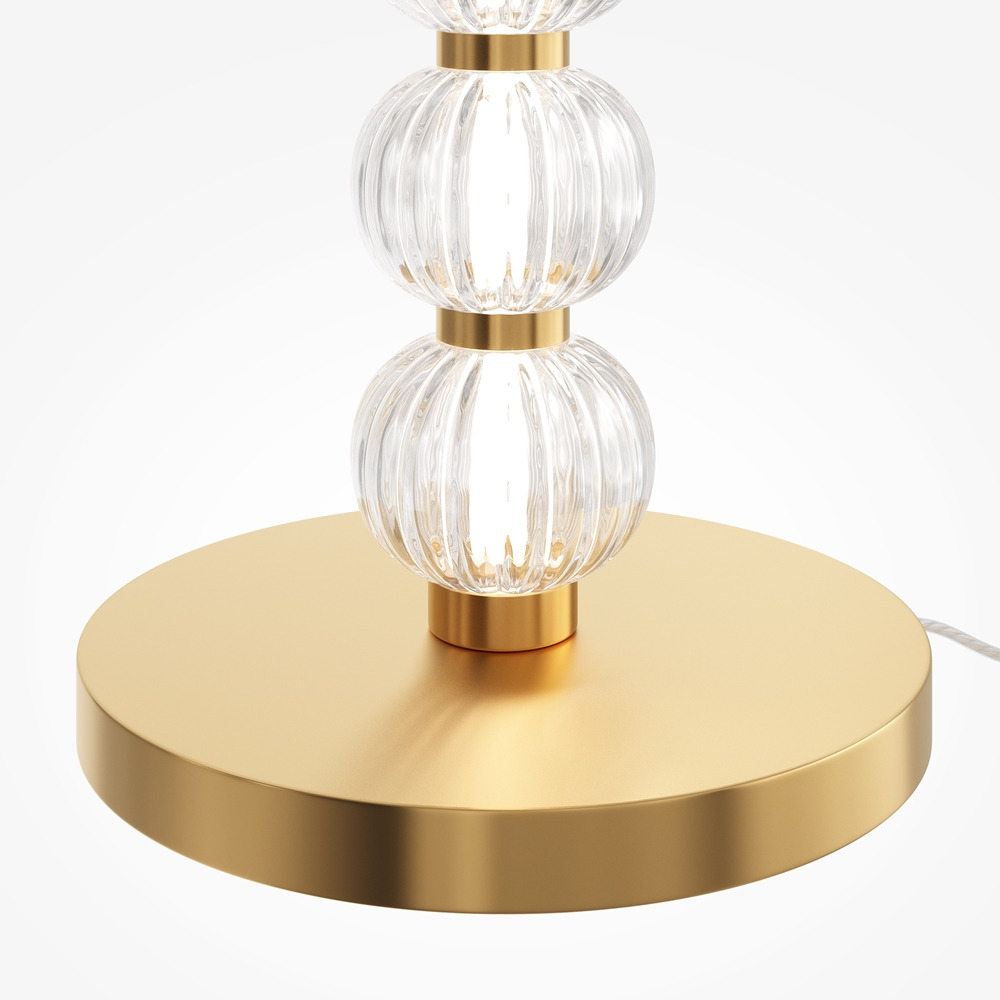 Lampadaire Amulet avec armature en métal doré et diffuseur en verre coulé gaufré au design contemporain par Maytoni Lampadaire Amulet avec armature en métal doré et diffuseur en verre coulé gaufré au design contemporain par Maytoni