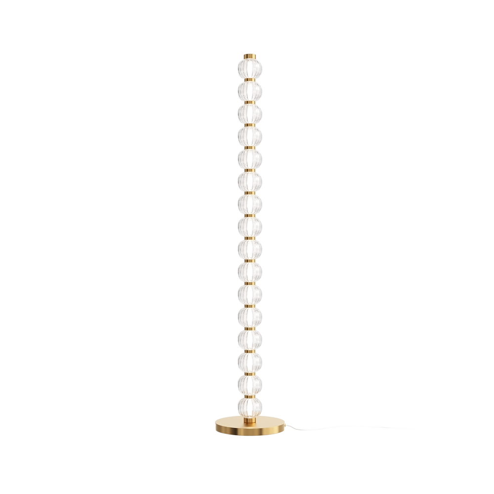 Lampadaire Amulet avec armature en métal doré et diffuseur en verre coulé gaufré au design contemporain par Maytoni