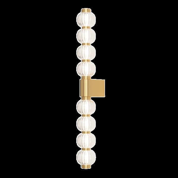 Applique Amulet linéaire avec armature en métal doré et diffuseur en verre coulé gaufré au design contemporain par Maytoni