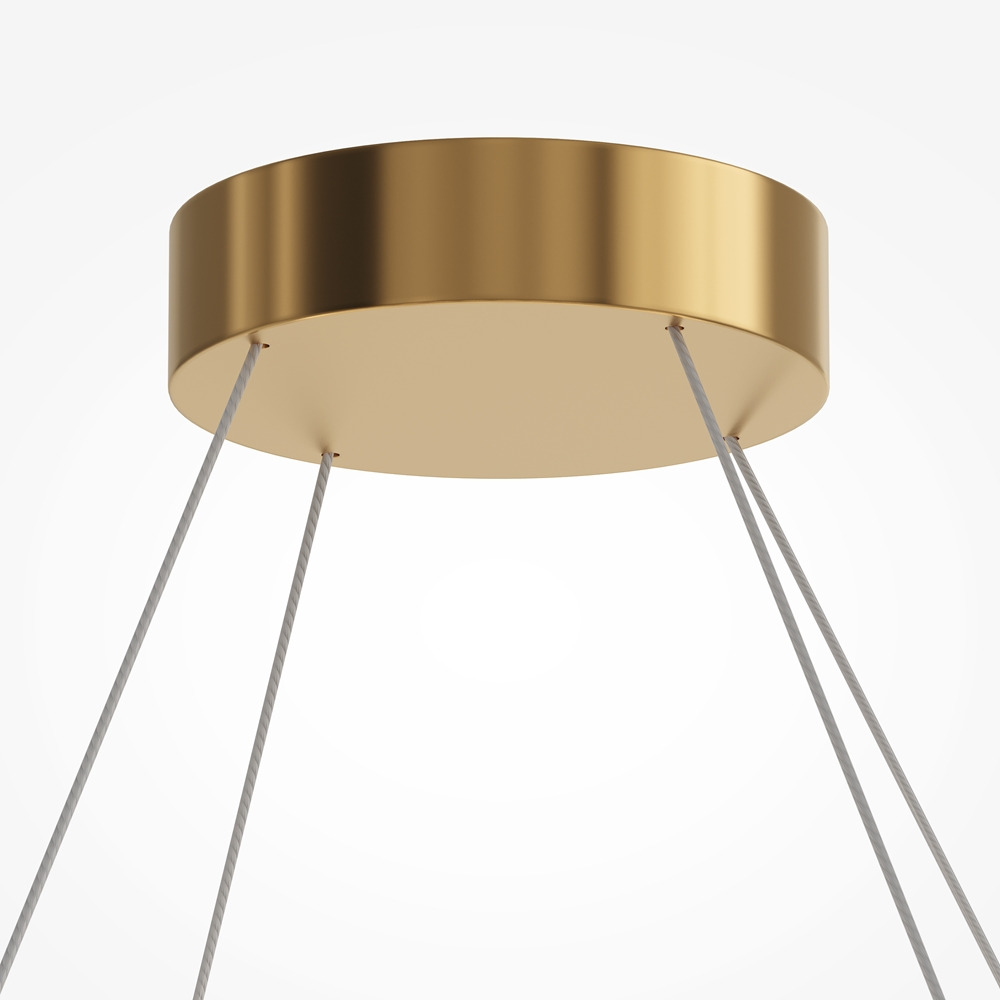 Suspension Amulet serpentiforme avec base en métal doré et diffuseur en verre coulé gaufré au design contemporain par Maytoni Suspension Amulet serpentiforme avec base en métal doré et diffuseur en verre coulé gaufré au design contemporain par Maytoni