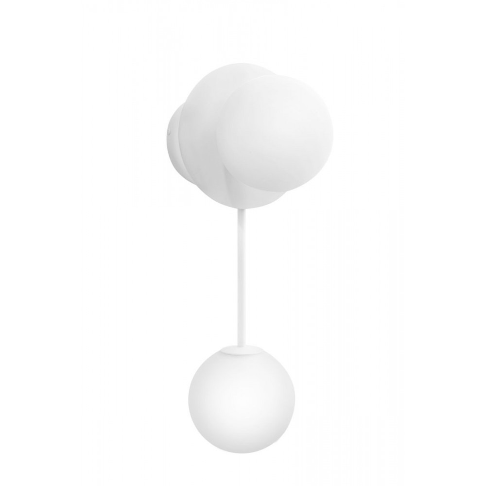 Applique murale Furiko base en métal avec abat-jour en verre blanc au design contemporain par Ummo lighting Applique murale Furiko base en métal avec abat-jour en verre blanc au design contemporain par Ummo lighting