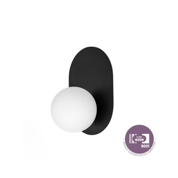 Applique murale Hanea base en métal ovale avec diffuseur en verre blanc opale au design contemporain par Ummo lighting