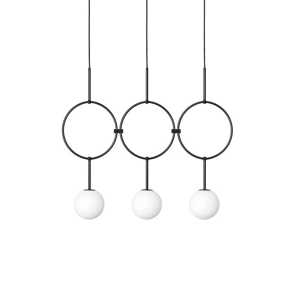 Suspension Isuulla base en métal et détail ronde avec abat-jour en verre opale suspendu au design contemporain par Ummo lighting Suspension Isuulla base en métal et détail ronde avec abat-jour en verre opale suspendu au design contemporain par Ummo lighting