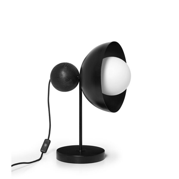 Lampe à poser Kello cadre en métal détail boule en bois au design contemporain par Ummo lighting
