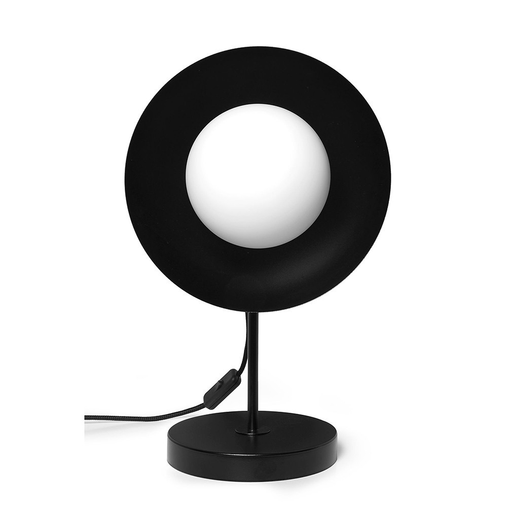 Lampe à poser Kello cadre en métal détail boule en bois au design contemporain par Ummo lighting