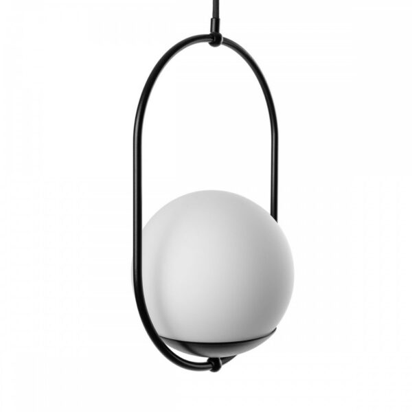 Suspension Koban cadre en métal en forme d'ellipse et diffuseur en verre au design contemporain par Ummo lighting