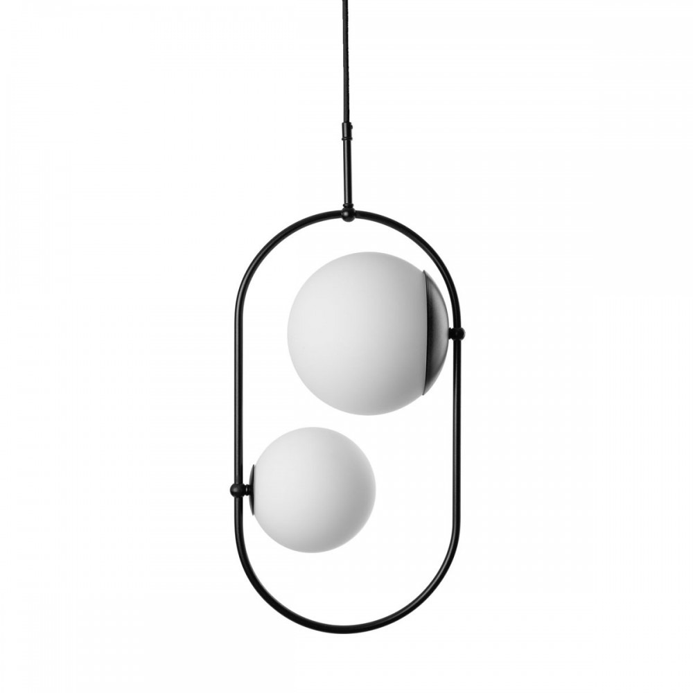 Suspension Koban cadre en métal en forme d'ellipse et diffuseur en verre au design contemporain par Ummo lighting Suspension Koban cadre en métal en forme d'ellipse et diffuseur en verre au design contemporain par Ummo lighting