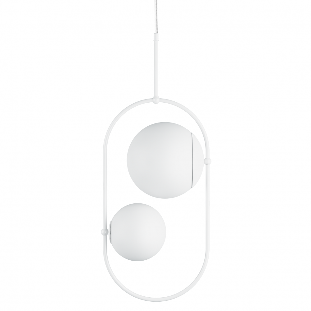 Suspension Koban cadre en métal en forme d'ellipse et diffuseur en verre au design contemporain par Ummo lighting Suspension Koban cadre en métal en forme d'ellipse et diffuseur en verre au design contemporain par Ummo lighting