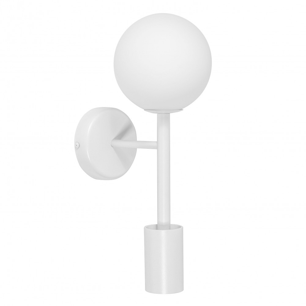 Applique murale Kop base en métal avec diffuseur en boule de verre et tubulaire au design contemporain par Ummo Lighting Applique murale Kop base en métal avec diffuseur en boule de verre et tubulaire au design contemporain par Ummo Lighting