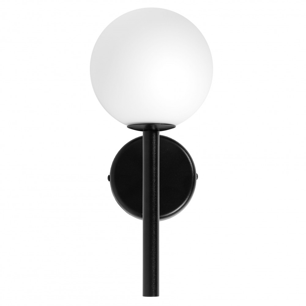 Applique murale Kop cadre en métal en forme de tube avec diffuseur en boule de verre au design contemporain par Ummo lighting