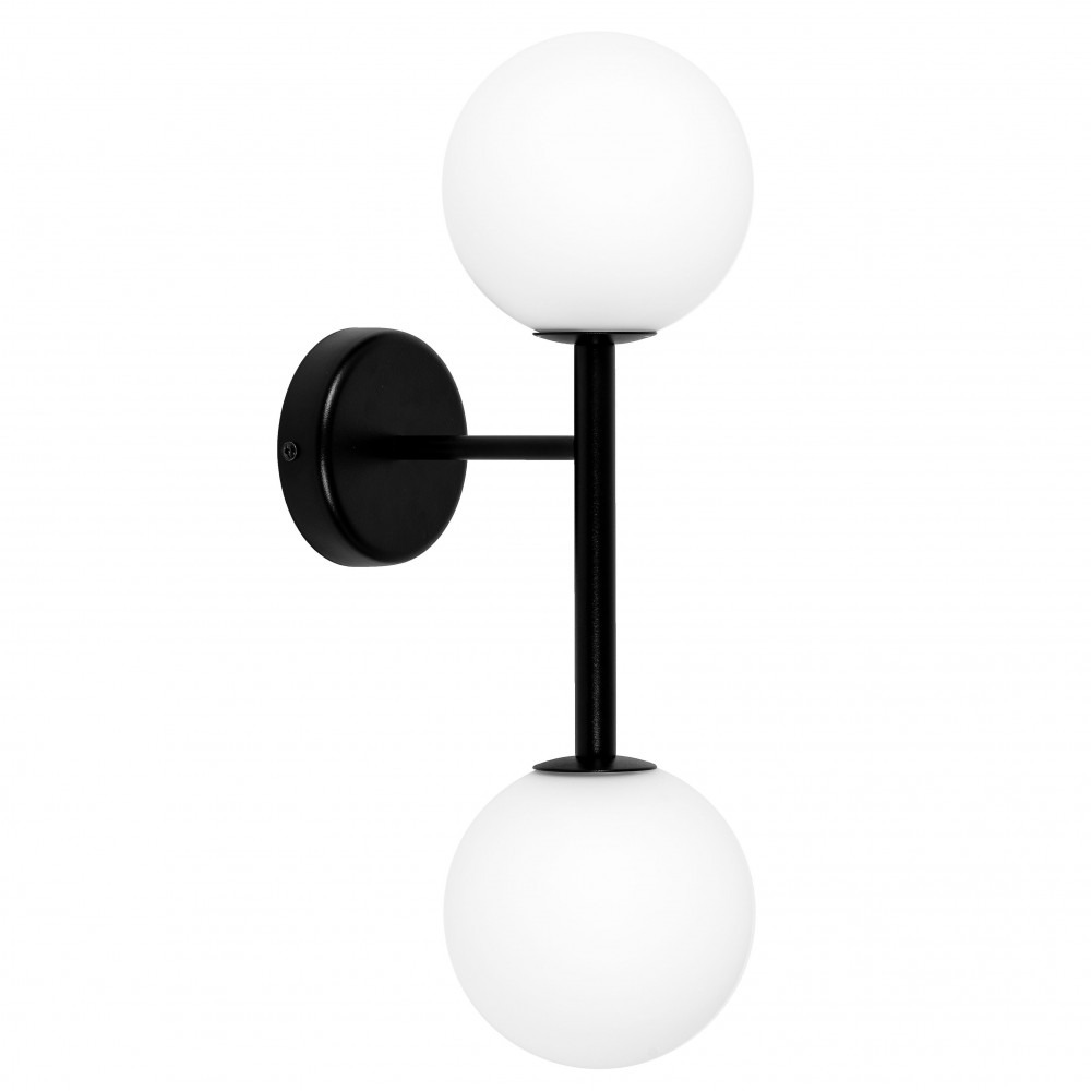 Applique murale Kop cadre en métal en forme de tube avec diffuseur en boule de verre au design contemporain par Ummo lighting Applique murale Kop cadre en métal en forme de tube avec diffuseur en boule de verre au design contemporain par Ummo lighting