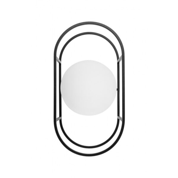 Applique murale Kuglo cadre en métal avec diffuseur en boule de verre opale au design contemporain par Ummo Lighting