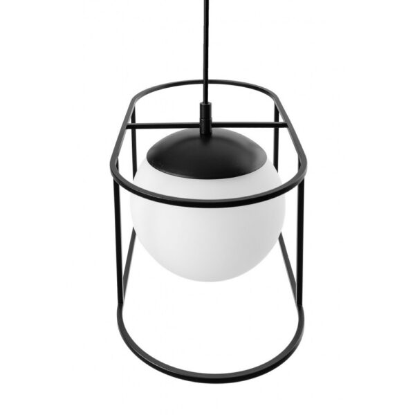 Suspension Kuglo cadre en métal avec diffuseur en boule de verre opale au design contemporain par Ummo Lighting