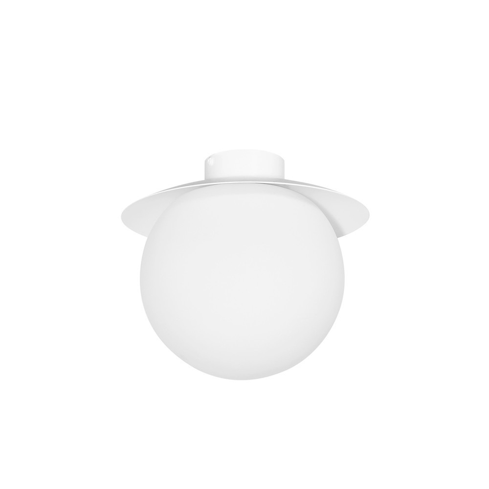 Plafonnier Kuul base en métal avec abat-jour en boule de verre opale au design contemporain par Ummo Lighting Plafonnier Kuul base en métal avec abat-jour en boule de verre opale au design contemporain par Ummo Lighting